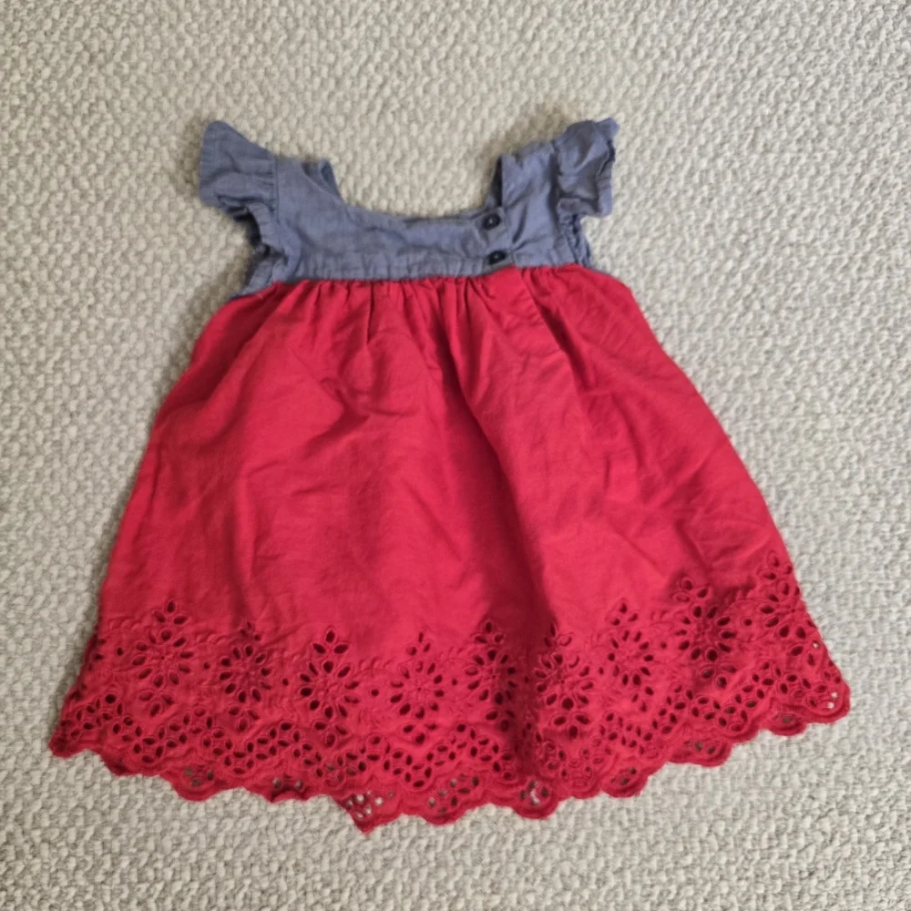 GAP Blue and Red Flutter Sleeve Sundress